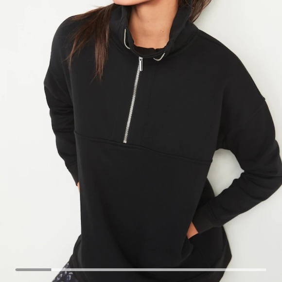 Half-Zip French Terry Funnel-Neck Sweatshirt - Picture 1 of 10